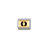 Nomination Composable Classic SCHWARZE BUCHSTABEN Edelstahl und 18K-Gold (15_O)